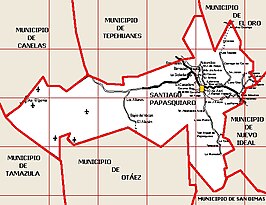 Kaart van Santiago Papasquiaro
