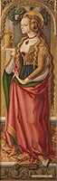 Mary Magdalene . circa 1480-1487. tempera on panel medium QS:P186,Q175166;P186,Q106857709,P518,Q861259 . 152 × 49 cm (59.8 × 19.2 in). Amsterdam, Rijksmuseum Amsterdam.