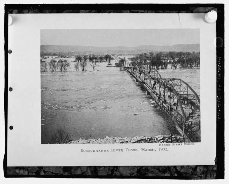 File:Market Street Bridge, Spanning North Branch of Susquehanna River, Wilkes-Barre, Luzerne County, PA HAER PA-342-22.tif