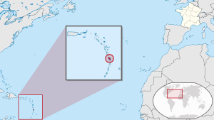 Frankrig kort med Martinique-regionen fremhævet