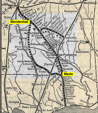 G&SIRR Maxie to Mendenhall loop Maxie-Mendenhall loop G&SIRR.png