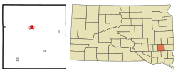 Posizione nella contea di McCook e nello stato del South Dakota