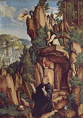 Der heilige Benedikt als Einsiedler im Gebet