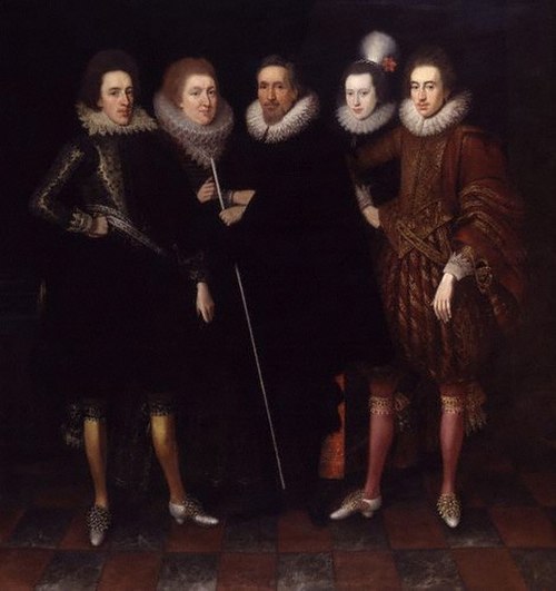 The 1st Earl of Monmouth (centre), with his wife Elizabeth and their children Henry (left), Philadelphia, and Thomas.