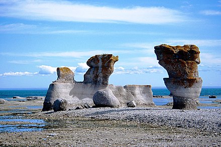 Limestone monolith shaped by the waves