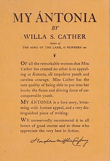 <i>My Ántonia</i> Novel by Willa Cather