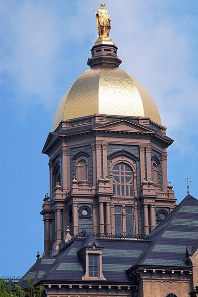 The Golden Dome, built under Sorin, has become the symbol of the university