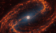 Infrared observation of spiral galaxy NGC1300 in the constellation Eridanus. NGC1300 Observation Thu Feb 8 2024 by Janice Lee per JWST-HST-VLT-MUSE-ALMA.png