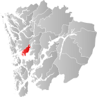 Locator map showing Os within Hordaland