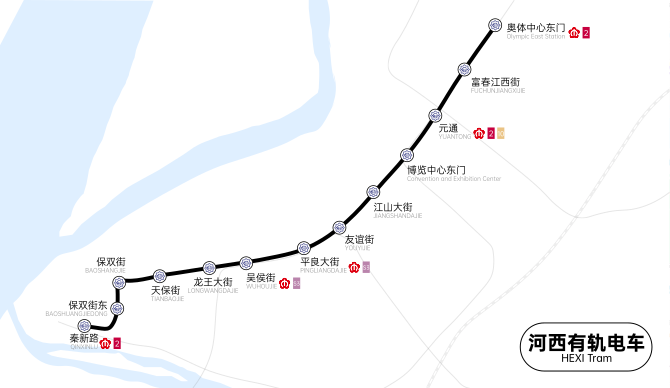 Map of Nanjing Hexi Tram Nanjing Hexi Tram Map.svg