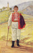 "Croatian men's folk costume" by painter Nasta Rojc