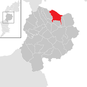 Kommunens placering Neckenmarkt i Oberpullendorf-distriktet (klikbart kort)