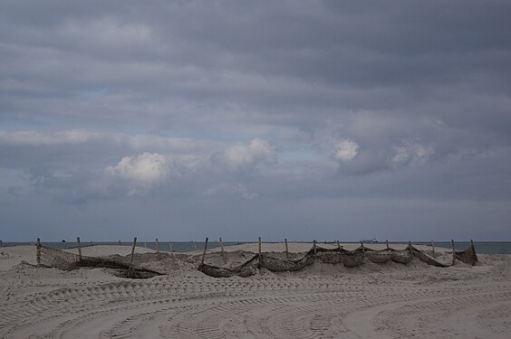 Cloudy sky over the beach in Warnemünde