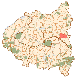 Neuilly-sur-Marnen sijainti Île-de-Francen alueella.