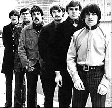 The group in 1968. From left-Gerry Von Kollenberg, Ray Graffia Jr., Ronnie Rice, Pat McBride, Chic James and Les Kummel. New Colony Six 1968.jpg