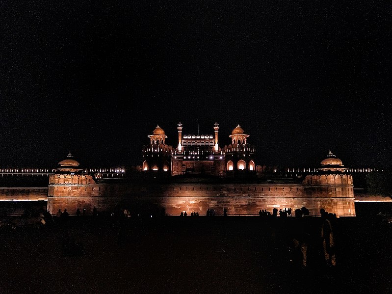 File:New Delhi's Red Fort at night.jpg