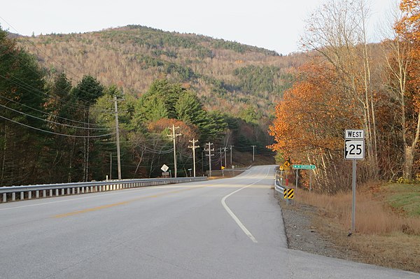 Route 25 in Rumney, NH, looking west