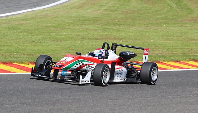 Latifi racing for Prema Powerteam at Spa in the 2014 European Formula 3 Championship