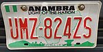 Nigerian number plate Anambra.jpg