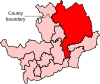 The largest constituency in the county, located in the north and east. Its northernmost parts are considerably further north than constituencies in the west.