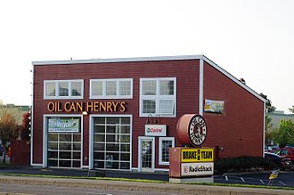 A franchise in Hillsboro, Oregon, featuring the company's standard architectural style Oil Can Henry's - Hillsboro, Oregon.JPG