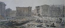Left to Right: Montagu House, Townley Gallery and Sir Robert Smirke's west wing under construction, July 1828 P8282318.1.JPG