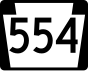 Pennsylvania Route 554 marker