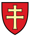 black-red shield with black-gold cross