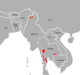Utbredelseskart for Indokinatiger