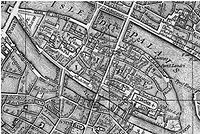 L’île de la Cité et son tissu urbain médiéval avant les travaux haussmanniens (plan Vaugondy de 1771)