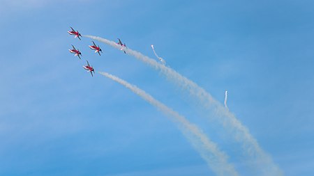 English: Swiss Air Force/Patrouille Suisse Northrop F-5E Tiger II display team at ILA Berlin Air Show 2016.