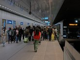 People underground are leaving and taking the metro, under Central station Amsterdam. Free city photo of Fons Heijnsbroek, 23 April 2022