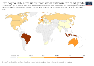 Per capita CO2 emissions from deforestation for food production Per-capita-co2-food-deforestation (1).svg