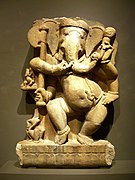 Dancing Ganesha statue, c. 750 (sandstone)[4]