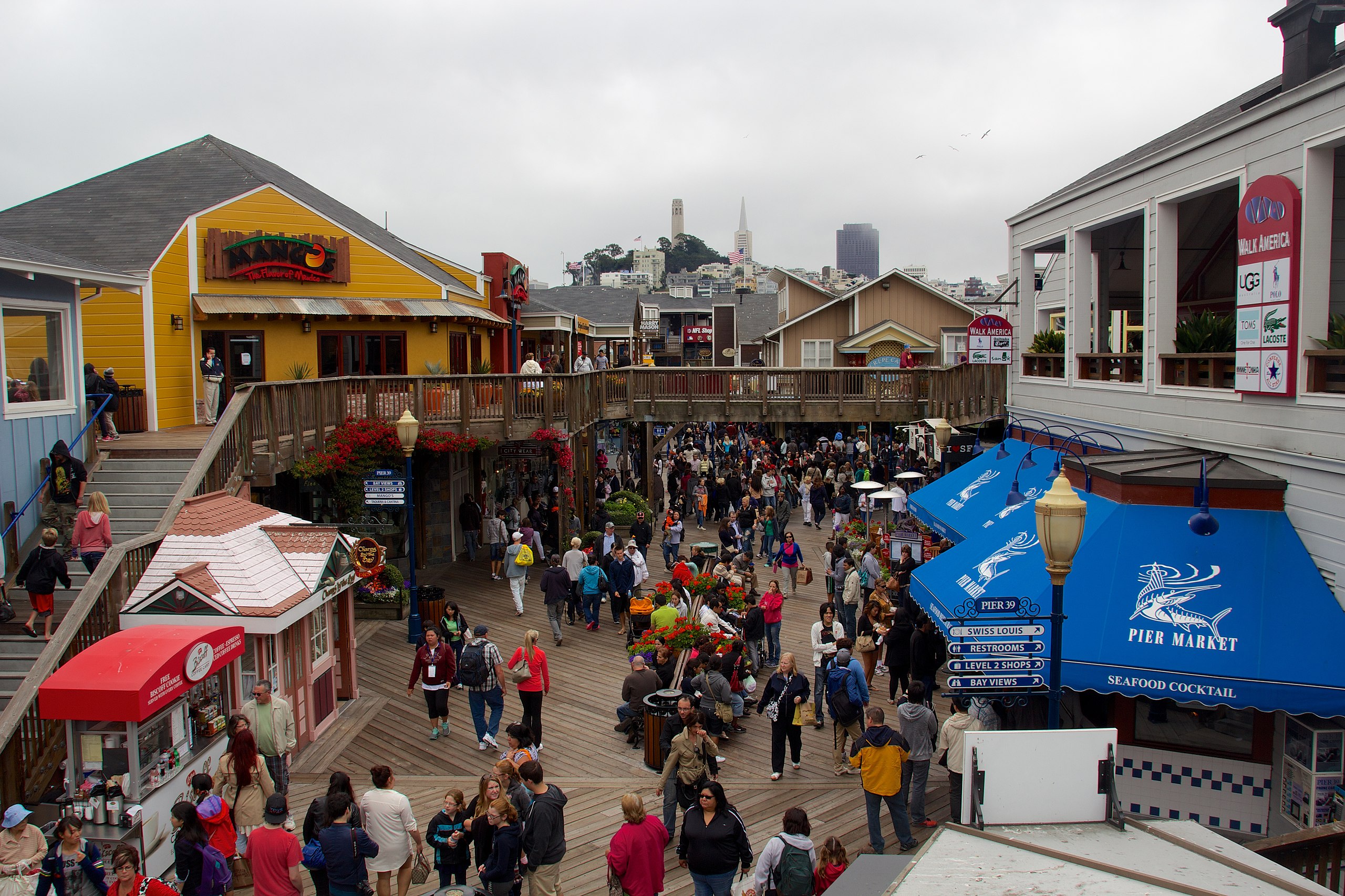 SAN FRANCISCO - APR 2, 2018: Visitors Flock To Pier 39 At San