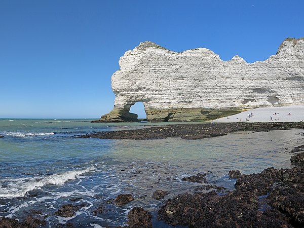 One of the chalk cliffs in Étretat