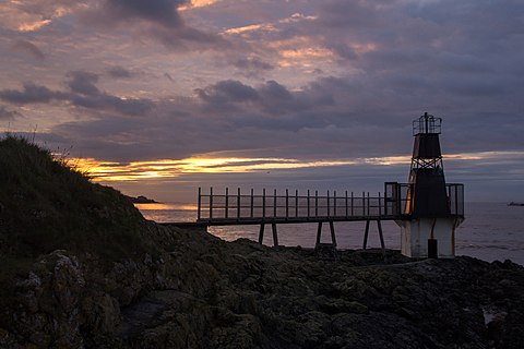 Portishead Lighthouse at sunset