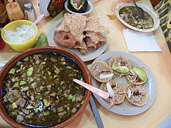 Green pozole, cooked in Guerrero State fashion