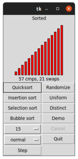 <span class="mw-page-title-main">Sorting algorithm</span> Algorithm that arranges lists in order