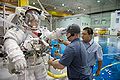 Garrett Reisman in preparation for a spacewalk training session