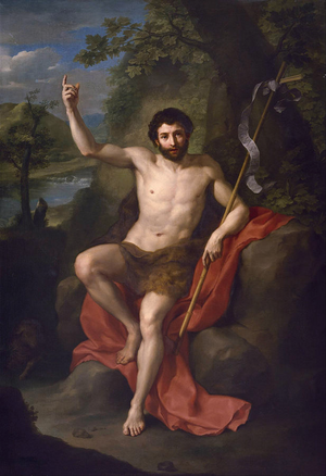 Saint John the Baptist Preaching in the Wilderness by Anton Raphael.png