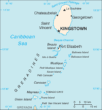 Kaart van St Vincent en de Grenadines