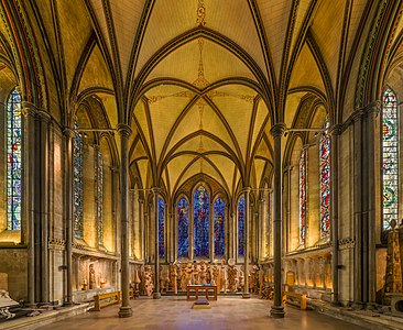 The Trinity Chapel (Lady Chapel) of Salisbury Cathedral in Wiltshire, England