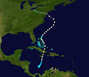 A Sandy hurrikán útvonala