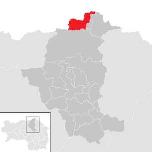 Lage der Gemeinde Sankt Sebastian (Gemeinde Mariazell) im Bezirk Bruck an der Mur (anklickbare Karte)