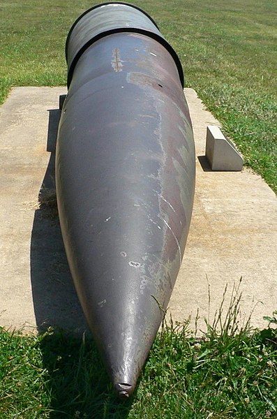 Projectile and cartridge case for the huge World War II Schwerer Gustav artillery piece. Most projectile weapons use the compression or expansion of g