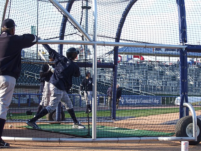 The SWB Yankees taking batting practice before a game in 2009