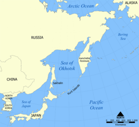 Map with parts of the countries and territories that make up the region of Northeast Asia. Here, coastal Northeast Asia is shown. Sea of Okhotsk map with state labels.png