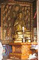 Seated Gilt-bronze Ksitigarbha Bodhisattva at Dosolam Hermitage, Seonunsa Temple in Gochang, Korea
