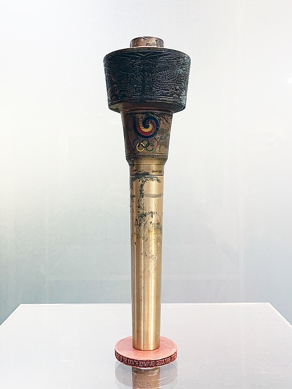 The official Olympic Torch used during the 1988 Summer Olympics in Seoul